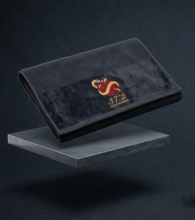Serviette brodée Bleu 150×68 