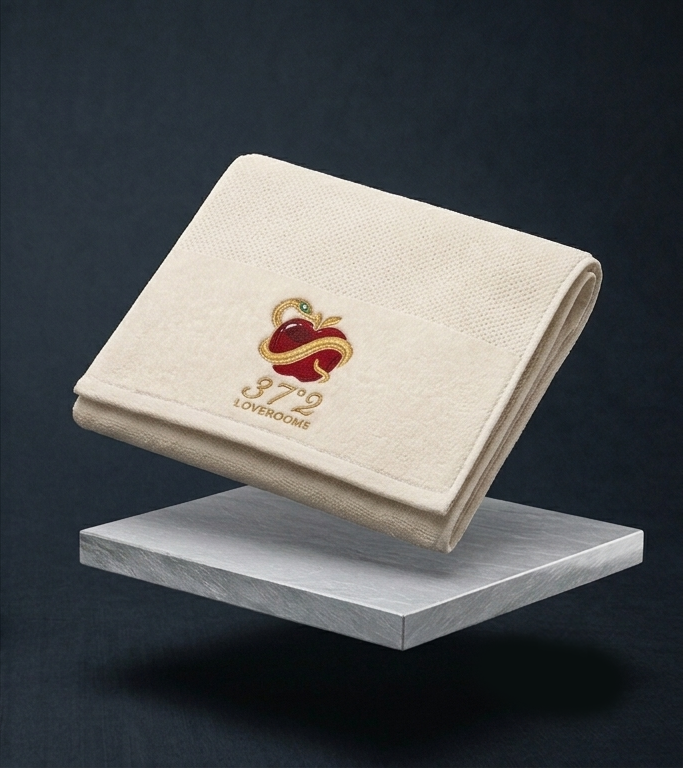 Serviette brodée Crème 150×68 